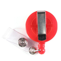 Economy Badge Reel, Clip On   Red