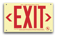 EXIT Sign 6 in. letters in red.