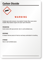 Carbon Dioxide Warning Medium GHS Chemical Label