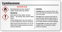 Cyclohexanone Warning Tiny GHS Chemical Label