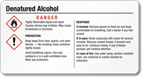 Denatured Alcohol Chemical GHS Label 2in. x 3.75in.