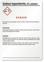 Sodium Hypochlorite Medium GHS Chemical Label