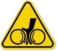 ISO Pinch Point Hand Warning Symbol Sign