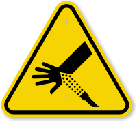 ISO Skin Puncture Water Jet Symbol Warning Sign