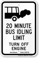 State Idle Sign for Louisiana 20 Minute Limit