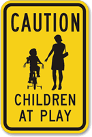 Caution Children at Play Aluminum Sign