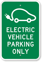 Electric Vehicle Parking Only Sign (With Graphic)