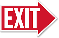 Exit Sign (with Right Arrow Symbol)