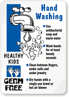 Hand Washing Instructions Sign