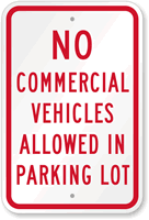 No Commercial Vehicles Allowed In