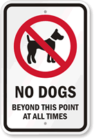 No Dog Beyond This Point (with Graphic) Sign