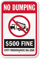 Custom No Dumping Sign