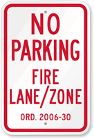 New Jersey Princeton Fire Lane No Parking Sign