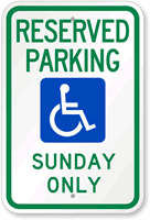 Reserved Handicap Parking Sign (With Graphic)