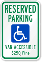 Reserved Parking Van Accessible