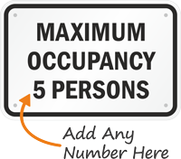 Add Number Of Person Maximum Occupancy Custom Sign