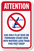 Attention Only Flat Or Forward Dive Sign