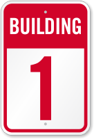 Building 1 Numbered Sign