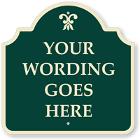 Custom Green Reverse Designer Palladio Sign with Motif