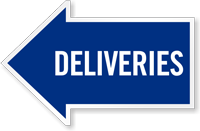 Deliveries, Left Die-Cut Directional Sign