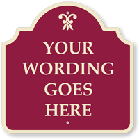 Custom Burgundy Reverse Designer Palladio Sign with Motif