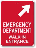 Emergency Department Walk-In Entrance Sign