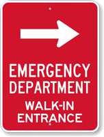 Emergency Department Walk In Entrance Sign