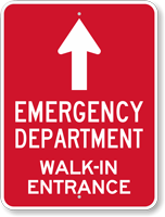 Emergency Department Walk-In Entrance Sign