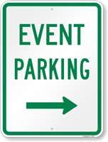 Event Parking With Arrow Sign