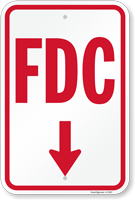 FDC (Downward Pointing Arrow) Fire and Emergency Sign