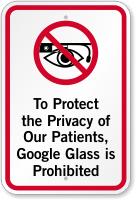 Google Glass Is Prohibited Sign