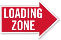 Loading Zone, Right Die-Cut Directional Sign