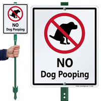 No Dog Pooping With Graphic Sign