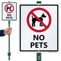 No Pets with Graphic Sign