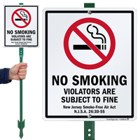 No Smoking New Jersey Smoke Free Sign