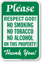 No Smoking No Tobacco No Alcohol Sign