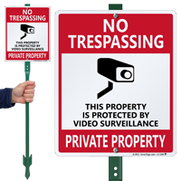 No Trespassing Private Property with Graphic Sign