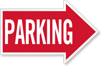 Parking, Right Die-Cut Directional Sign