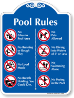 Pool Rules Symbol Signature Sign