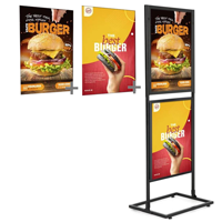 Portable Metal Infoboard Double Tier Double Sided Floor Sign Holder Kit
