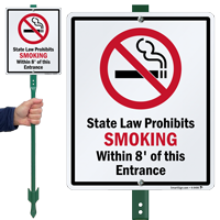 State Law Prohibits Smoking Sign