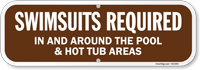 Swimsuits Required In And Around The Pool Rules Sign