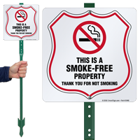 This Is A Smoke Free Property No Smoking LawnBoss Sign