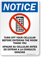 Notice Turn Off Your Cell phones Sign