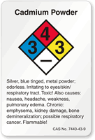 Cadmium Powder NFPA Chemical Label