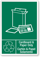 Cardboard & Paper Carton & Papel Recycling Label