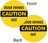 Door Swings Out Label