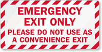 Emergency Exit Only Sign