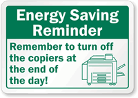 Energy Saving Reminder Label