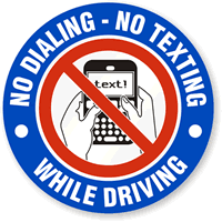 No Dialing No Texting While Driving (Graphic) Label